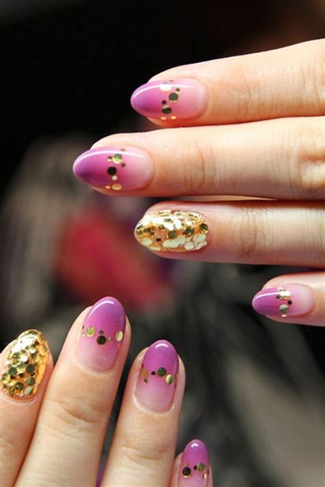 beautiful examples  gold glitter nail polish art world  pictures
