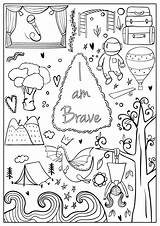 Coloring Brave Am Pages Mantra Printable Book Colouring Sheets Hopscotch Freebies Beautiful Girls Confident Choose Board sketch template