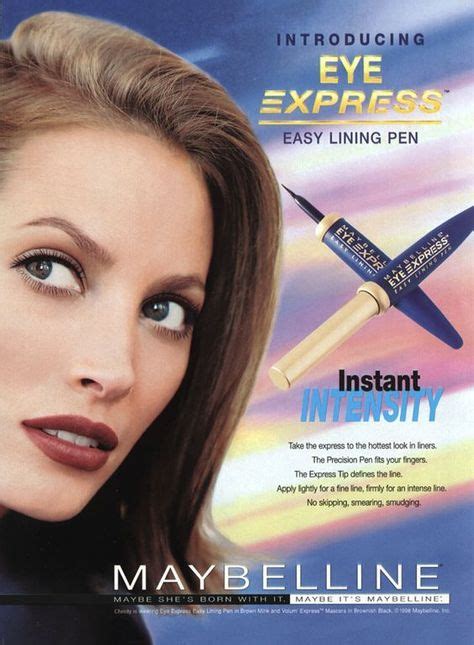maybelline eye express easy lining pin print ad    maybelline christy turlington