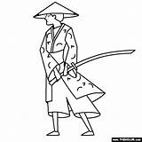 Samurai Coloring Pages Warrior sketch template
