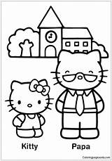 Kitty Hello Coloring Princess Pages Papa Color Online Print Printable Getdrawings Getcolorings Coloringpagesonly sketch template