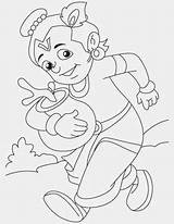 Krishna Coloring Pages Baby Drawing Colouring Kids Drawings Sprinter Lord Line Chota Bheem Sketch Glass Painting Clipart Wallpaper Activities Jayanthi sketch template