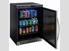 Counter Beverage Refrigerator/ Wine Cooler Glass Door, Black