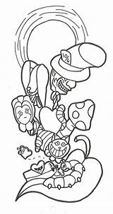 Wonderland Alice Pages Coloring Trippy Tattoo Cheshire Cat Getdrawings Deviantart Getcolorings sketch template