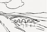 River Jembatan Mewarnai Worm Landscapes Catatanku Desa Anak sketch template