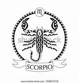 Scorpio Zodiac Zentangle sketch template