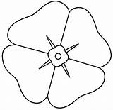 Coloring Poppy Pages Remembrance Anzac Poppies Winter Clipart sketch template