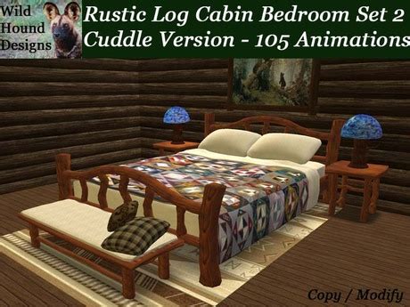 life marketplace whd rustic log cabin cuddle bedroom set   animations