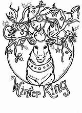 Coloring Yule Pagan Wiccan Malvorlagen sketch template