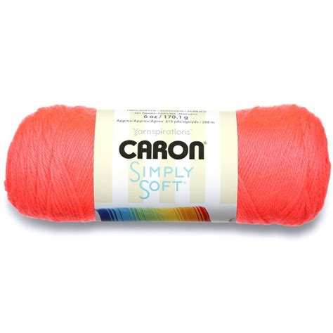 Caron Simply Soft Yarn Neon Coral