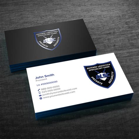 business cards   security guard company business card contest
