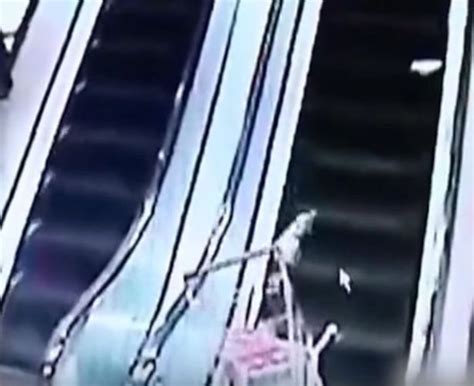 heart stopping cctv shows runaway trolley slam into mum and daughter on