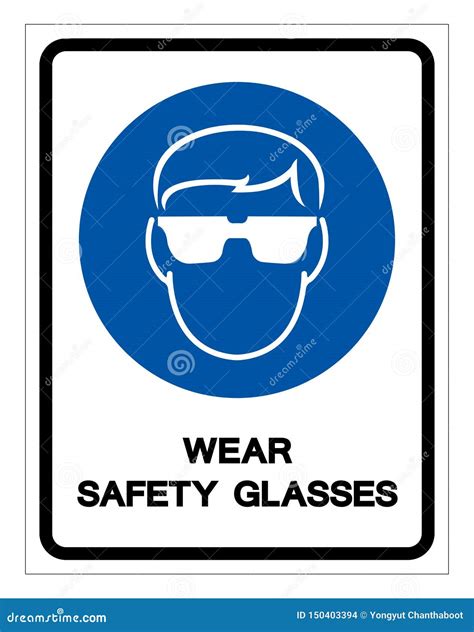 wear safety glasses   worn symbol sign vector illustration