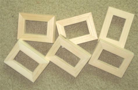 unfinished  mini wood picture frames slim moulding
