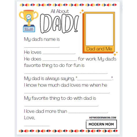 dad fathers day printable