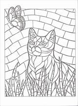 Mosaic Coloring Pages Animal Color Number Kids Mystery Animals Cat Butterfly Print Printable Stained Glass Mosaics Patterns Getdrawings Getcolorings Books sketch template