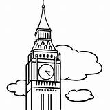 Ben Coloring Big Clock Pages London Tower England Clipart Drawing Clip Famous Outline Landmarks Places Color Thecolor Amazing Colouring Other sketch template