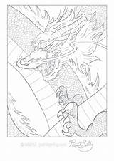 Coloring Adult Pages Japanese Japan Book Printable Dragon Intricate High Pdf Cool sketch template