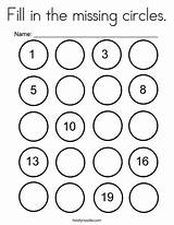 Worksheet 20 Counting Missing Count Fill Circles Coloring Worksheets Kindergarten Math Preschool Number Kids Pages Numbers Activities Print Noodle Printable sketch template