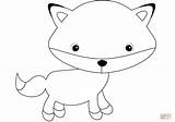 Coloring Fox Pages Adorable Printable Drawing sketch template