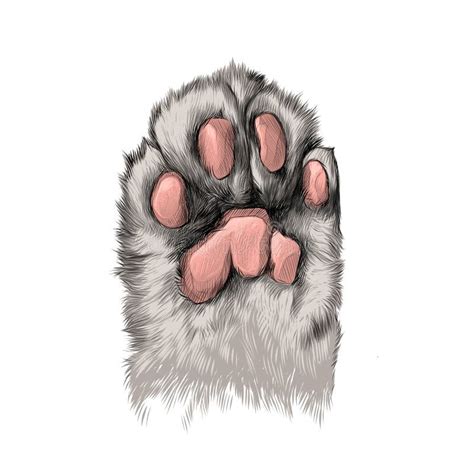 cats paw sketch vector graphics stock vector illustration  trace