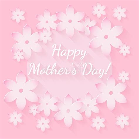 happy mothers day greeting card design with flower and typography