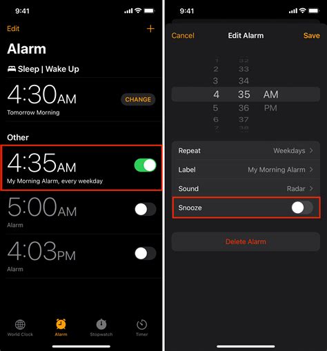 how to disable the alarm snooze button on your iphone