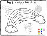 Spanish Coloring Pages Colors Vocabulary Thanksgiving Kids Color Worksheets Learning Playground Spanishplayground Worksheet Rainbow Printables Words Los Colores Preschool Elementary sketch template