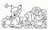 Bambi Coloring Thumper Flower Pages Popular Library Clipart sketch template
