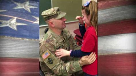 deployed dad surprises daughter at school on air videos fox news