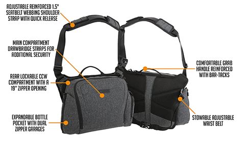 Maxpedition Entity Crossbody Bag Large Charcoal Sports