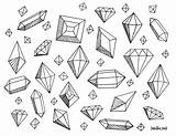 Coloring Pages Gem Gems Gemstone Color Stones Crystal Precious Printable Print Getcolorings Getdrawings Bren Tab sketch template