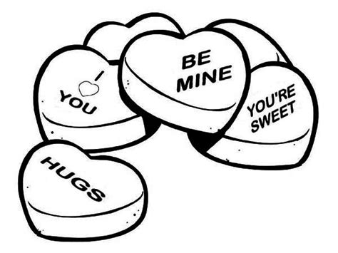 heart shaped candy  valentines day coloring page kids play color