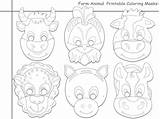Printable Animals Barnyard Unique Masks Coloring sketch template