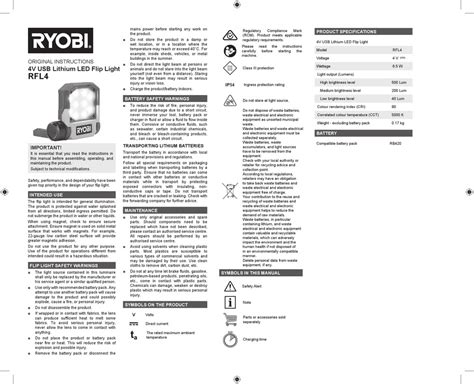 Ryobi Rfl4 Original Instructions Pdf Download Manualslib
