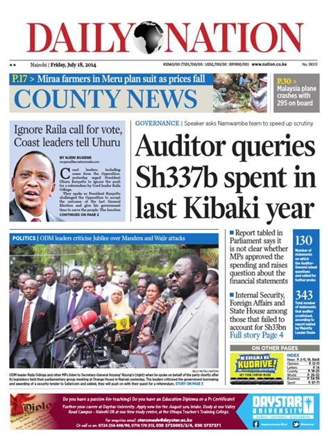 daily nation july   government politics