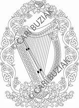 Harp Celtic Irish sketch template