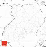 Uganda Map Blank Labels Simple East North West sketch template