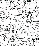 Pusheen Coloring Pages Unicorn Getcolorings Cat sketch template