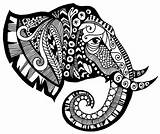 Elephant Zentangles Society6 Sold sketch template