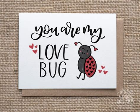 love bug hand drawn  hand lettered greeting card