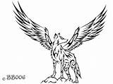 Wolf Wings Winged Tribal Coloring Pages Drawing Wolves Tattoo Cool Sketches Tattoos Deviantart Drawings Printable Howling Mating Moon Desenho Draw sketch template