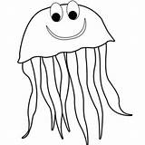 Jellyfish Coloring Pages Outline Template Clipart Clip Clipartmag sketch template