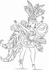 Coloring Samba Dancer Pages Beautiful Brazil Drawing Printable Paper Supercoloring Categories sketch template