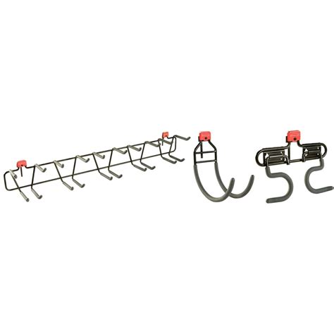 shop rubbermaid black steel storage shed tool hanger rack