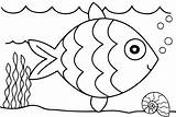 Fish Coloring Preschool Pages Animals Kindergarten sketch template
