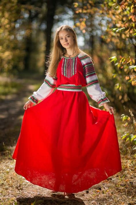traditional russian linen sarafan “daria” folk russian clothing store