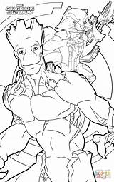 Coloring Rocket Groot Pages sketch template