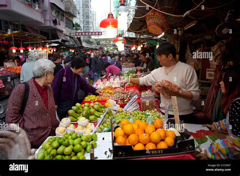 obst und gemuese markt  hongkong china stockfotografie alamy
