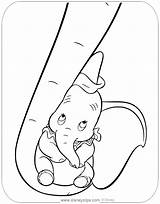 Dumbo Coloring Pages Jumbo Disneyclips Cradling sketch template